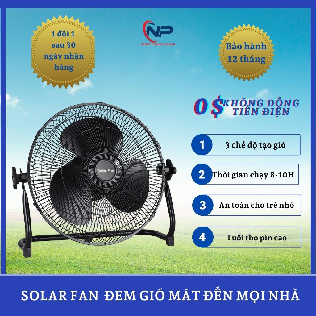 Quạt Tích Điện Năng Lượng Mặt Trời Dạng Nằm Quạt Năng Lượng Mặt trời Solar Fan XYP-12DC Có 3 Cánh