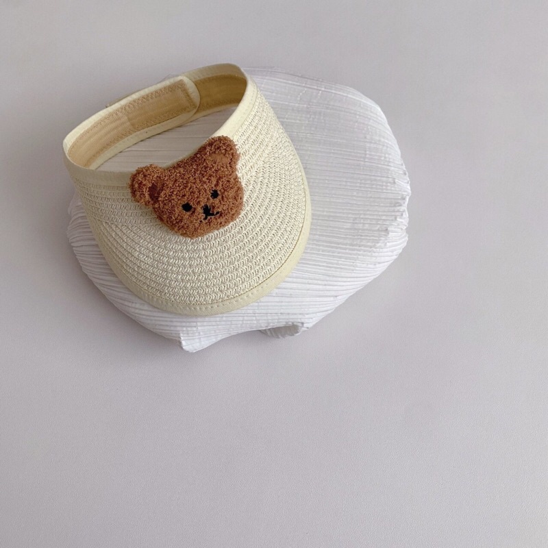 Mũ nón cói hình gấu nửa đầu cho bé 1-4 tuổi cực xinh