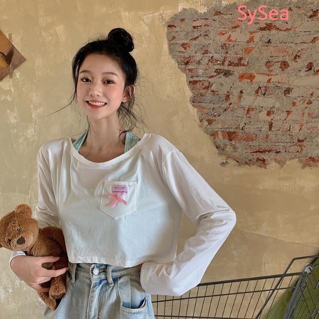 Bộ áo cổ yếm và áo dài tay dáng rộng thời trang cho nữ