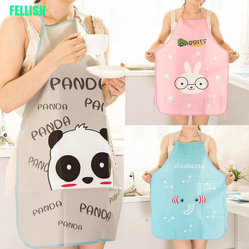 Tạp Dề Nấu Ăn Chống Thấm Nước In Hình Hoạt Hình Dễ Thương Cho Nữ