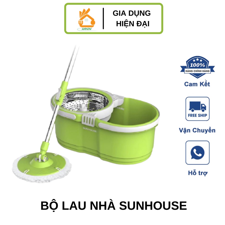 Bộ Lau Nhà Xoay 360 Độ SUNHOUSE KS-CL260PG Màu Xanh Lá