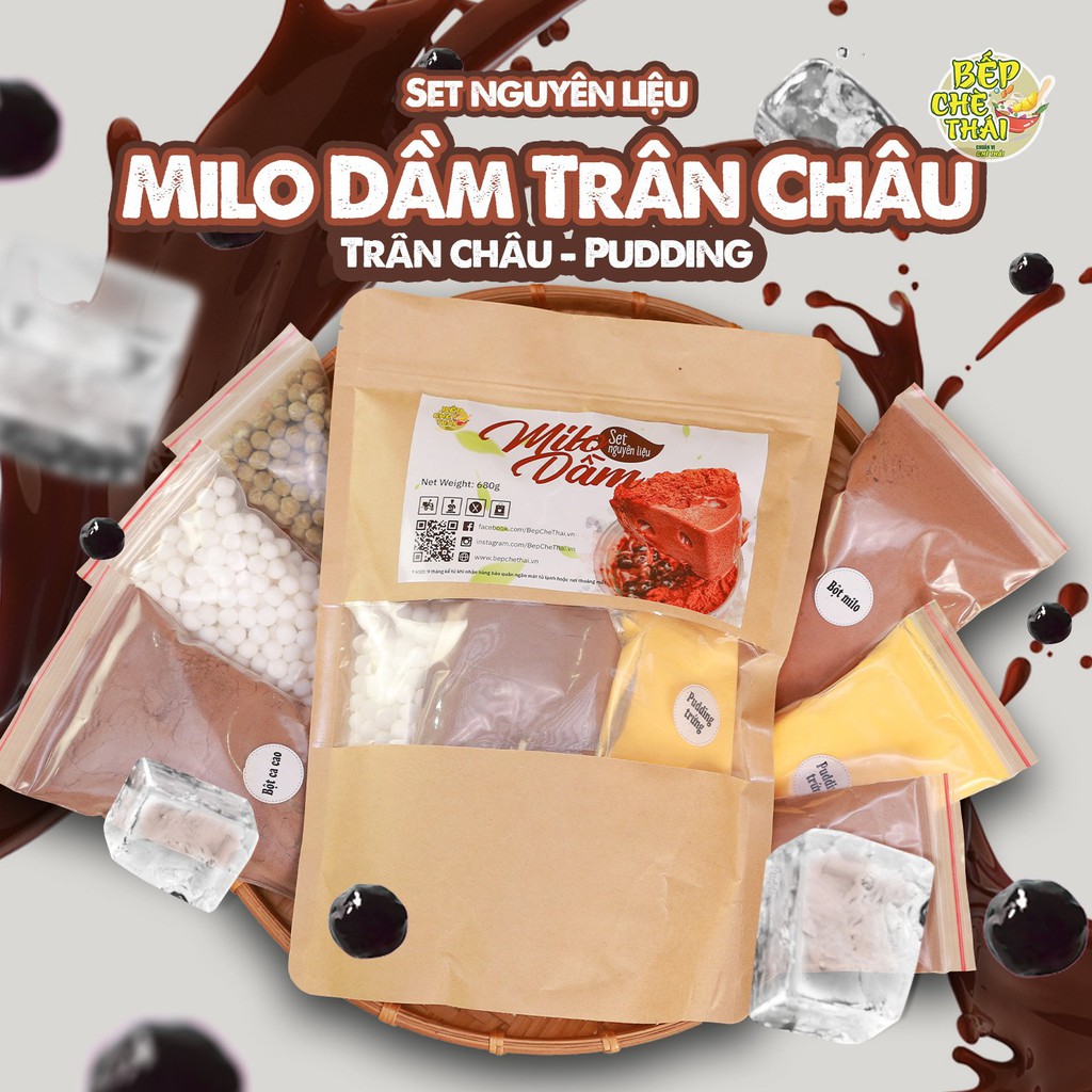 Set milo dầm, cacao dầm ( Set lớn) tặng kèm trân châu, pudding - BẾP CHÈ THÁI - Kèm công thức độc quyền | BigBuy360 - bigbuy360.vn