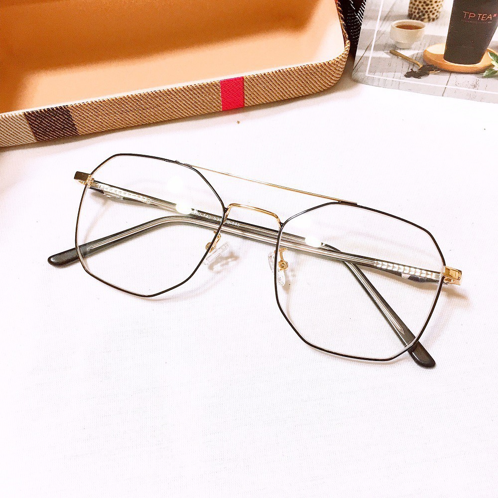 [Gía siêu rẻ] Gọng kính cận kim loại g90-142 đã đeo là XINH -Nhận Cắt Mắt-Tặng kèm hộp+khăn+Chai nước lau kính