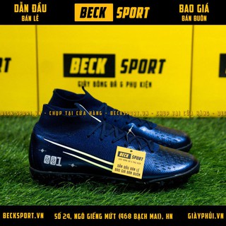 Giày Bóng Đá Mercurial Dream Speed Superfly 7 Elite Xanh Than Vạch Chuối Cao Cổ TF