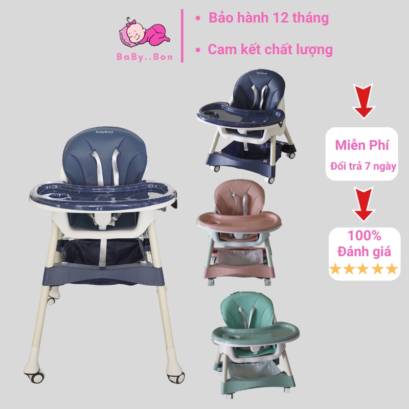 Ghế ăn dặm cho bé gấp gọn thay đổi chiều cao theo ý muốn chất liệu da PU và nhưa ABS cao cấp - Full Phụ Kiện