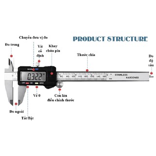 Thước cặp điện tử Stainless 150mm/0.01mm