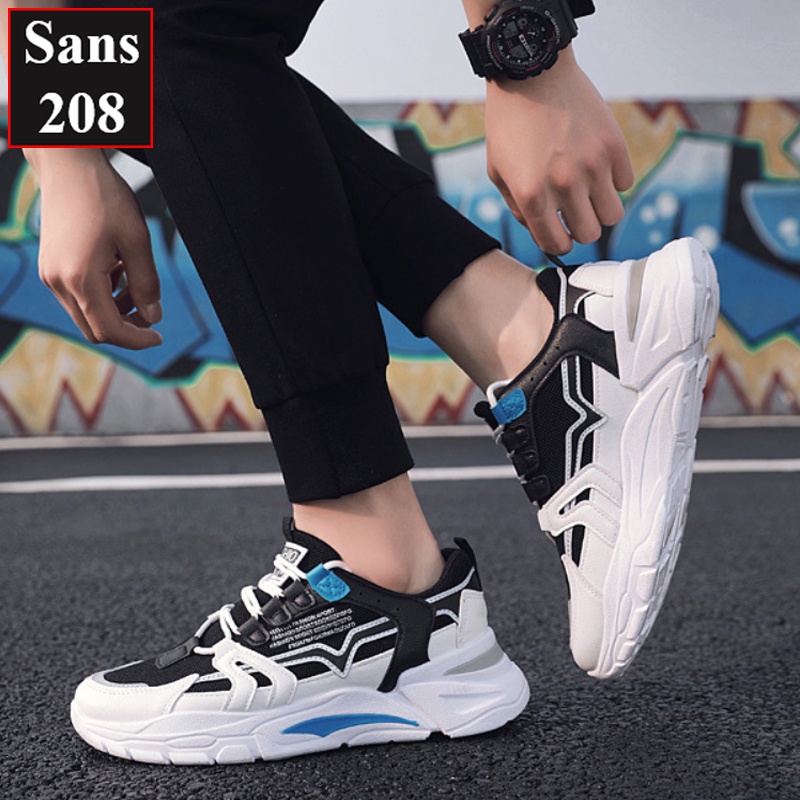 Giày thể thao nam tăng chiều cao 4cm Sans208 giầy sneaker độn đế đẹp thời trang trẻ trung cá tính ngầu fashion sport