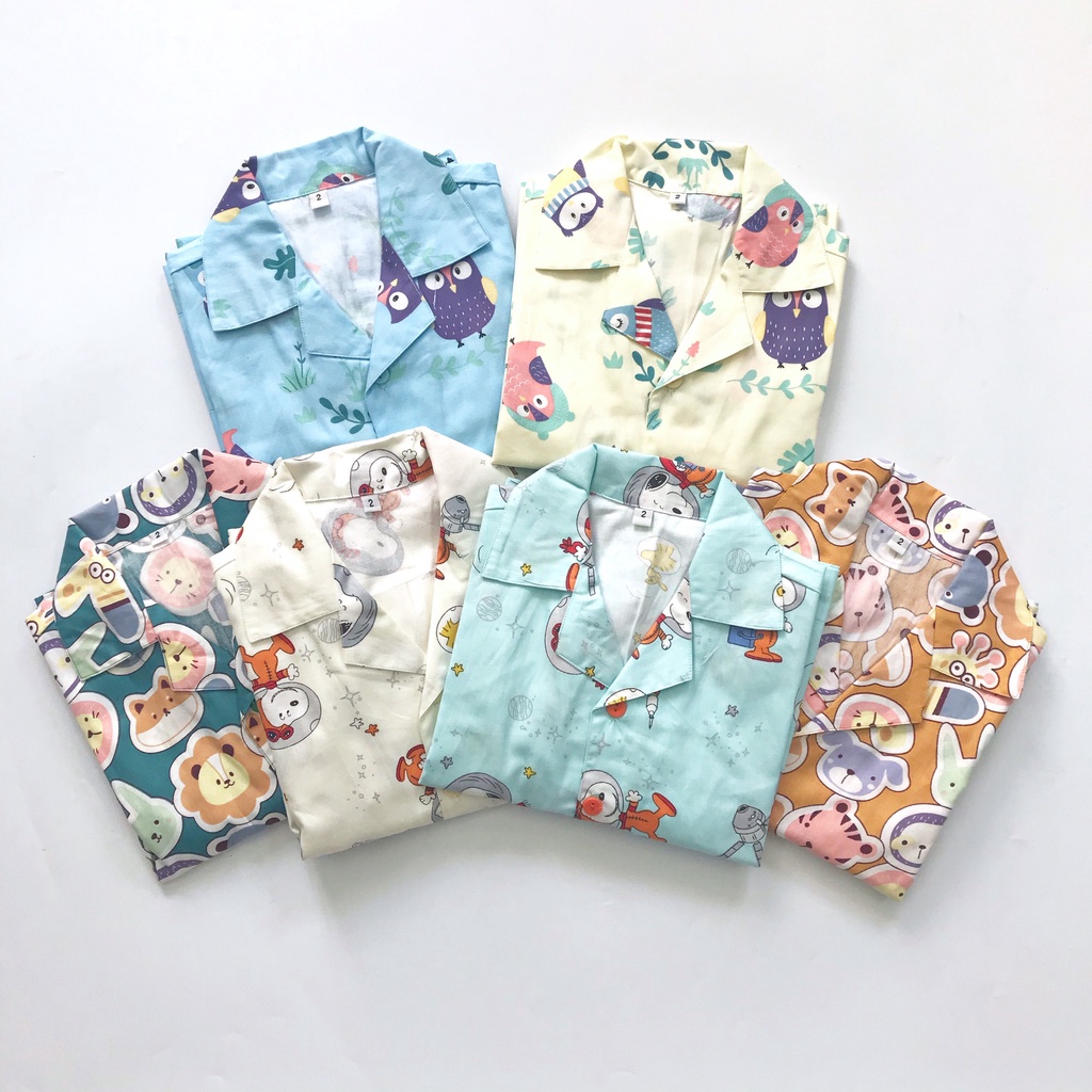 Pijama đồ bộ ngủ dài cho bé trai bé gái vải Thô cotton mịn đẹp hút mồ hôi size 20-45kg nhiều mẫu ngộ nghĩnh