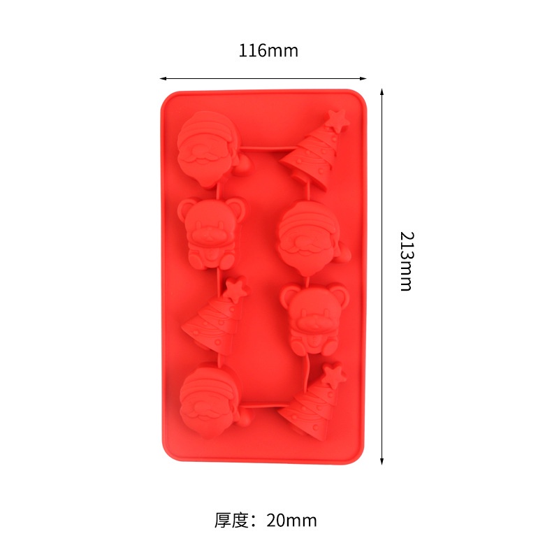 Khuôn silicon tạo hình Giáng sinh làm đá, làm thạch, làm kẹo, làm bánh 8 ô