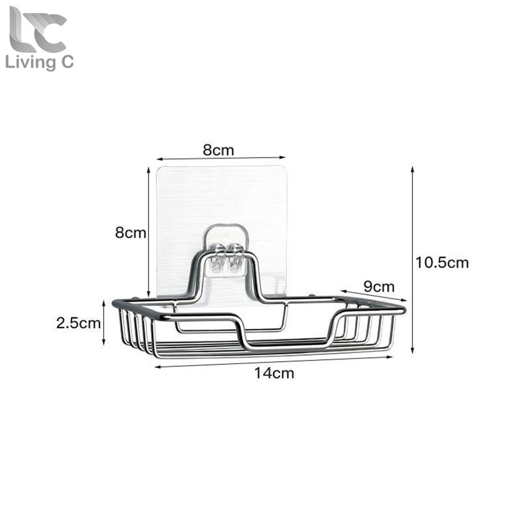 Kệ xà bông dán tường , khay kệ xà phòng nhà tắm phòng tắm INOX treo tường chịu lực Living C _X56