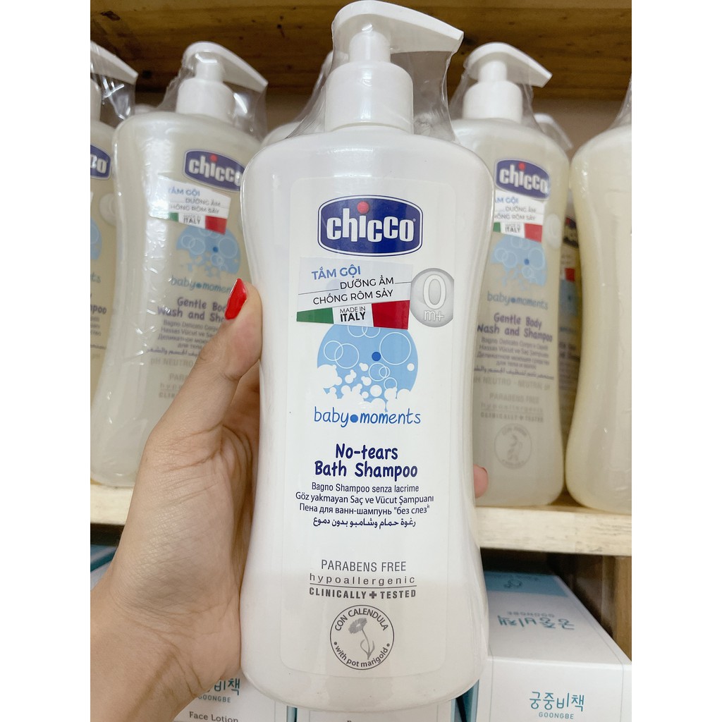 Sữa tắm gội Chicco chiết xuất Yến mạch/ Hoa cúc cho bé 0M+ chai 200ml/500ml (CHÍNH HÃNG CÔNG TY)