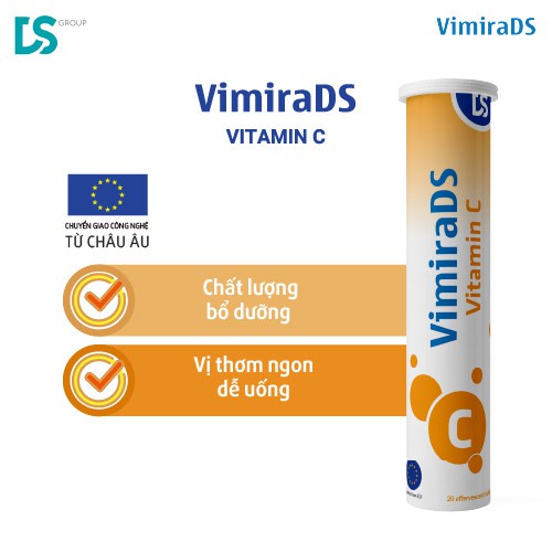 Viên Sủi Bổ Sung VimiraDS Vitamin C 850mg Chống Oxy Hoá Tăng Sức Đề Kháng Giảm Mệt Mỏi