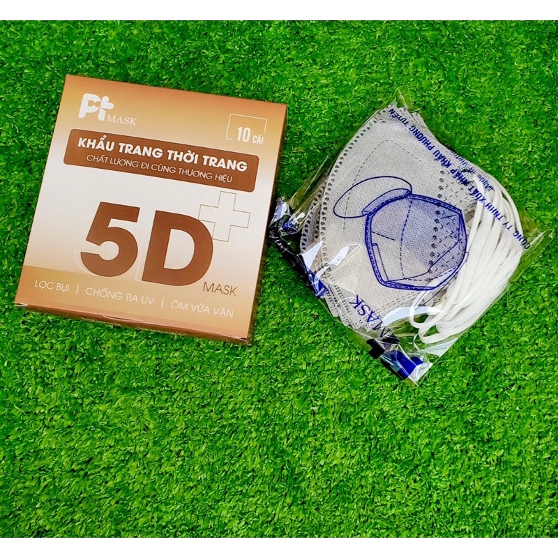 ✅ Hộp 10 cái khẩu trang 5D plus Pt mask Phương Tuyến giấy kháng khuẩn