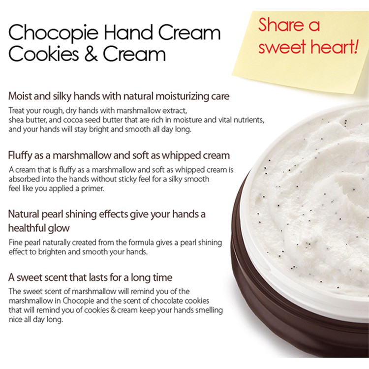 Kem dưỡng da tay the SAEM Chocopie Hand Cream - siêu cute, thơm phức mùi bánh chocopie lun | BigBuy360 - bigbuy360.vn