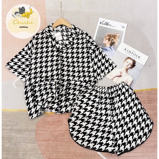 Đồ ngủ pijama DƠI đùi chất lụa Mango
