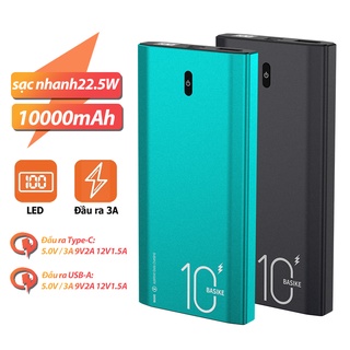 Sạc Dự Phòng 10000mAh Sạc nhanh 18W BASIKE PT06D hiển thị kỹ thuật số kèm theo cáp sạc Với 1 năm bảo hành