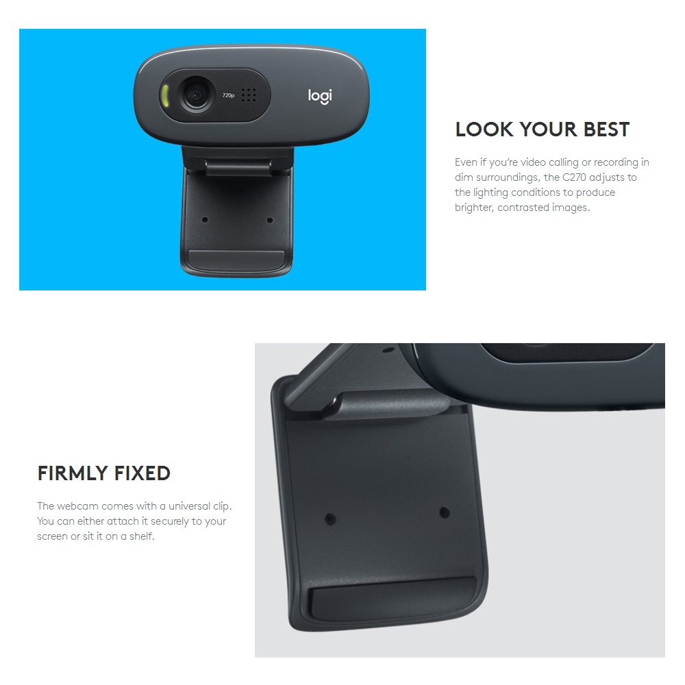 Webcam Logitech C270 Hd 720p Cổng Usb 2.0 Chống Ồn Cho Pc Laptop | BigBuy360 - bigbuy360.vn