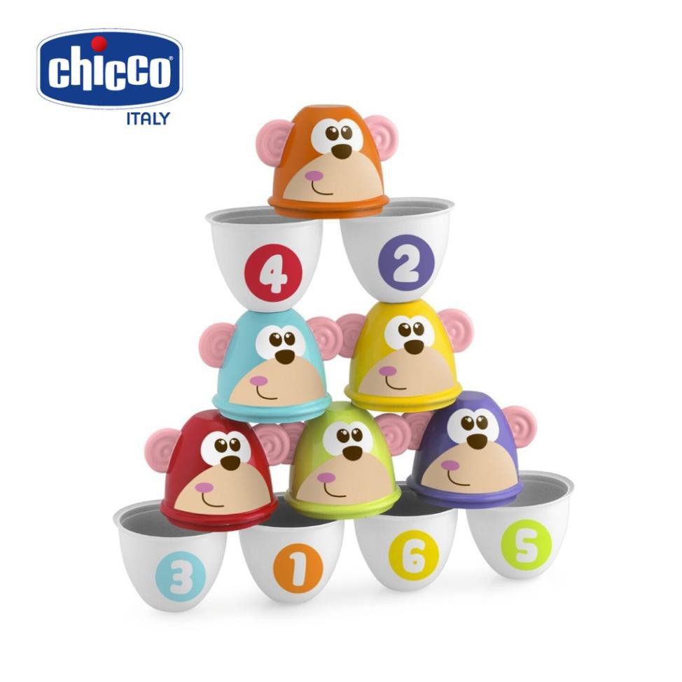 Đồ chơi Bowling khỉ con Chicco 18M+ (Bộ 6 chiếc)