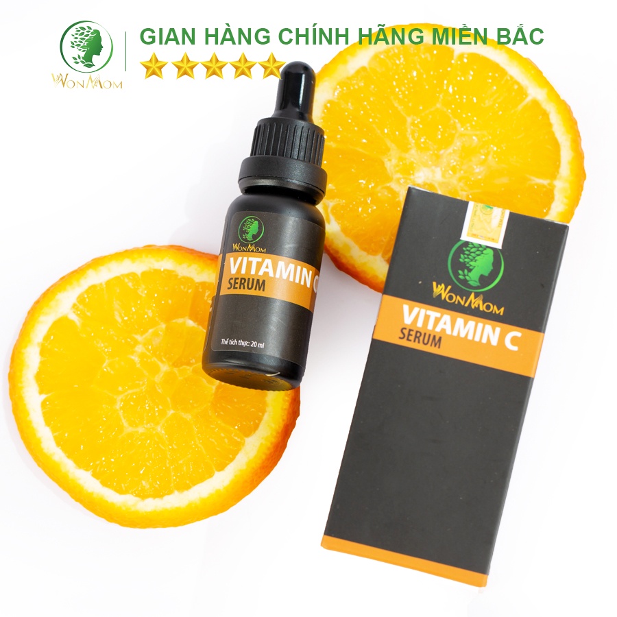 Serum vitamin C trắng da, sạch nám từ thảo mộc Wonmom 20ml