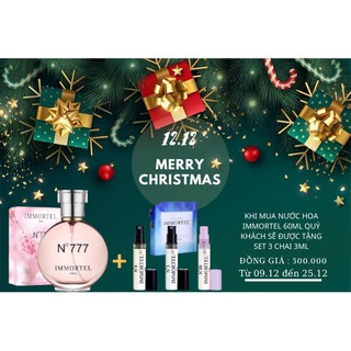 TẶNG SET 3 CHAI NƯỚC HOA 3ML Khi mua Nước Hoa IMMORTEL PARIS 60ml bất kỳ . Diễn ra từ 09.12.2020 đến 25.12.2020