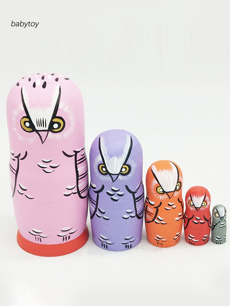 [Ready Stock] Toy Vivid Color Matryoshka Model Owl Matryoshka Coffee Shop Ornament Home Decor for Home