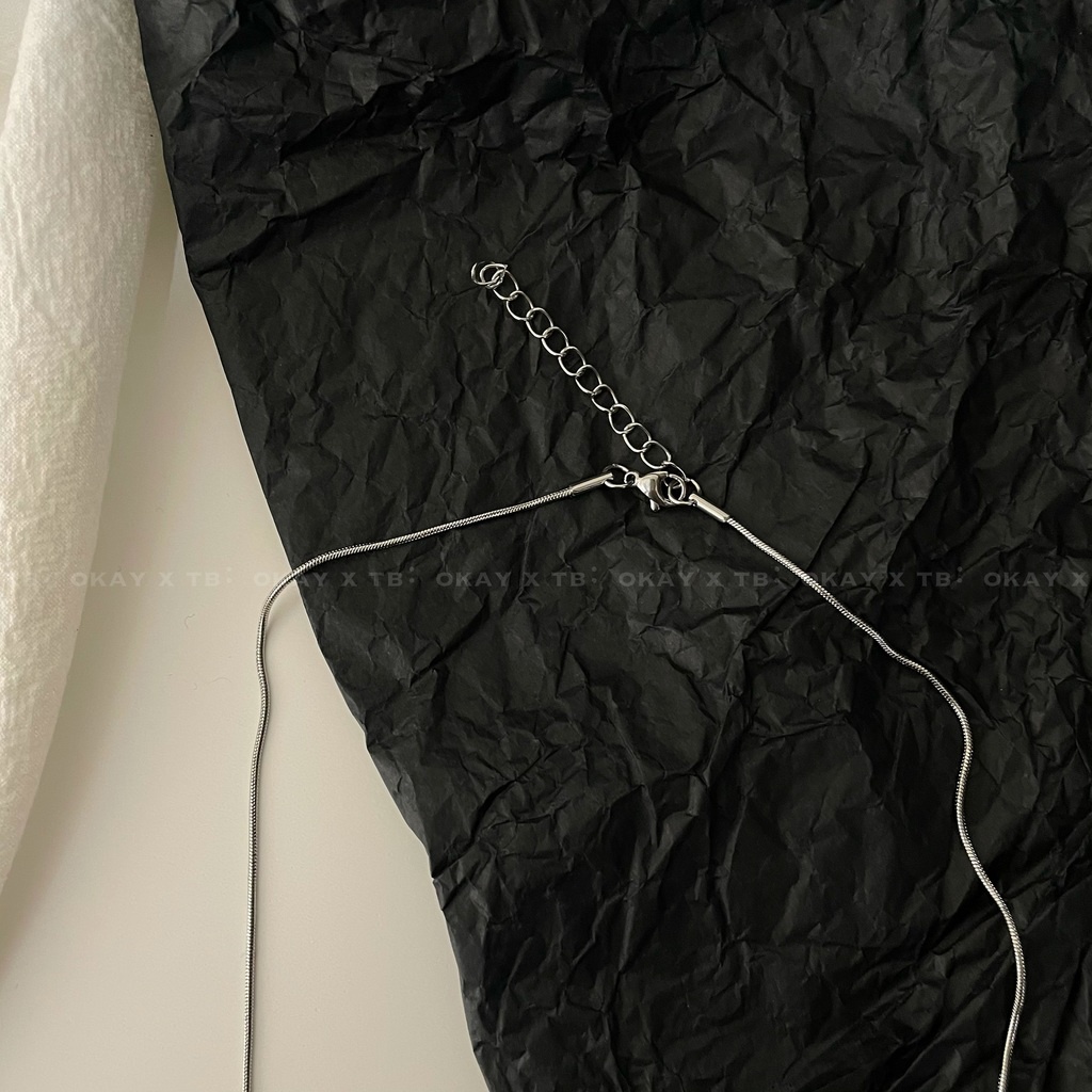 Vòng cổ Hợp Kim Mặt Hình Tròn Phong Cách Đường Phố Đơn Giản