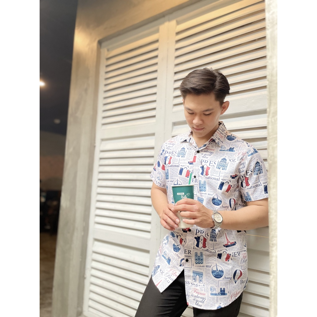 ÁO SƠ MI NAM CHẤT LỤA ÉP HÌNH HỌA TIẾT SIÊU MÁT MẺ, ĐẸP, PHÙ HỢP ĐI CHƠI, ĐI BIỂN