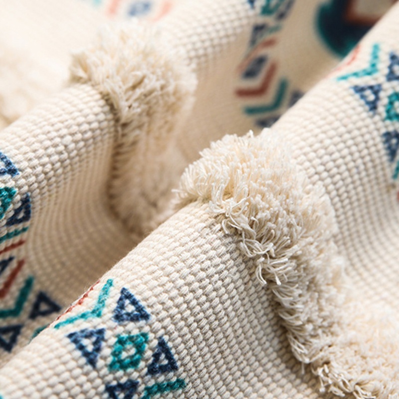 Thảm Cotton Họa Tiết Hình Học Phong Cách Bohemian Trang Trí Nội Thất