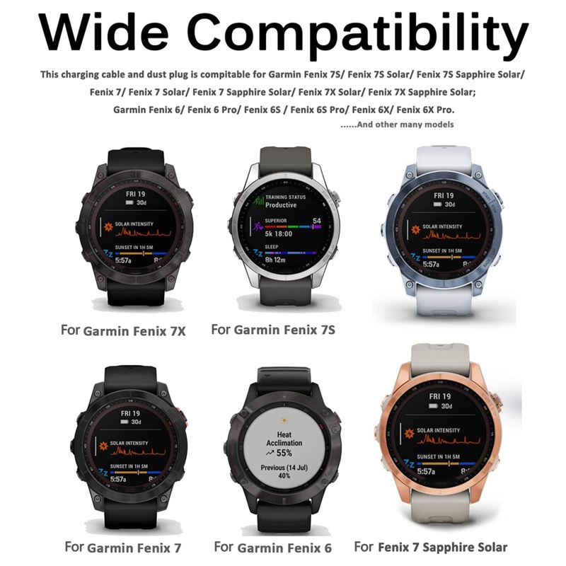 Cáp Sạc Có Thể Thu Gọn Chuyên Dụng Cho Garmin Fenix 6 6S 6X 7 7S 7X