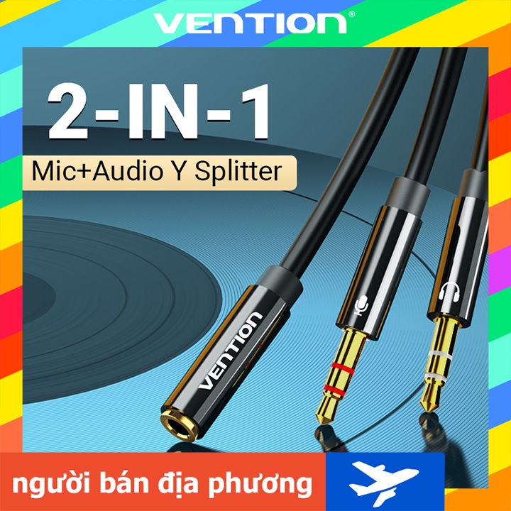 Bộ chia âm thanh Vention Cáp aux 3.5 mm Cáp âm thanh