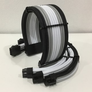 DÂY NGUỒN BỌC LƯỚI NỐI DÀI MÀU ĐEN GHI TRẮNG CAO CẤP BLACKGREYWHITE01