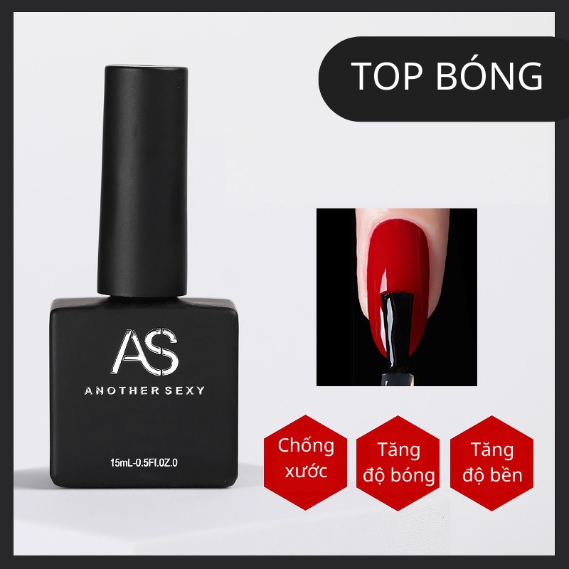 Sơn móng tay gel base top AS bóng cường lực cứng móng lỳ top ẩn gel loang VUA SƠN AS 15ml