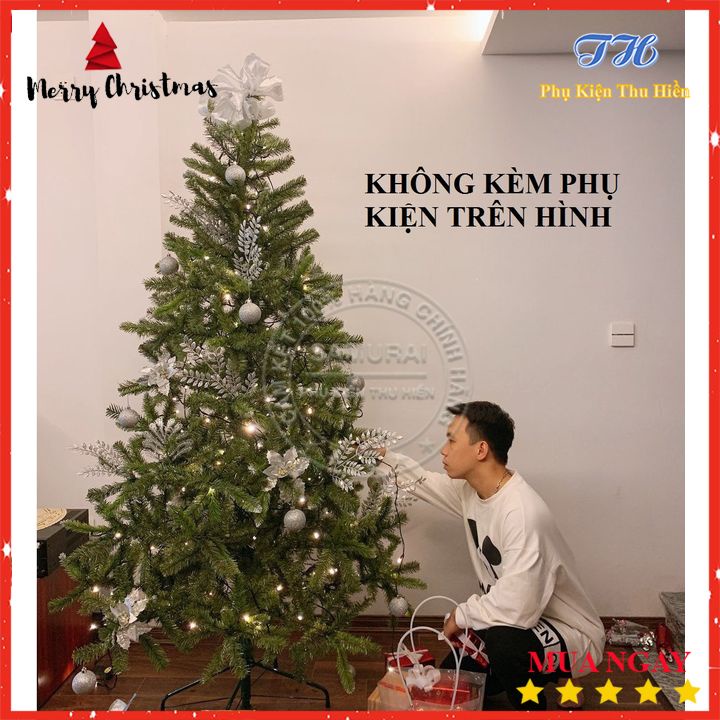 Cây Thông Noel 2M1 ,1M8  Trang Trí Giáng Sinh Cho Nhà Cửa, Phòng Khách, Phòng Ngủ Kèm Dây Kim Tuyến Và Ngôi Sao Đẹp