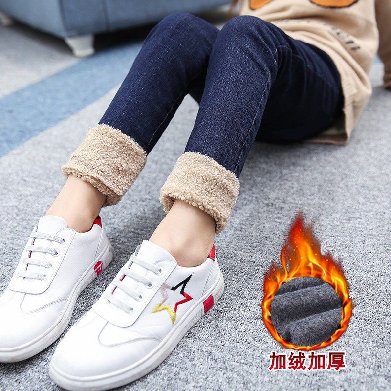 Quần Legging Lót Nhung Dày Dặn Giữ Ấm Cho Bé Gái