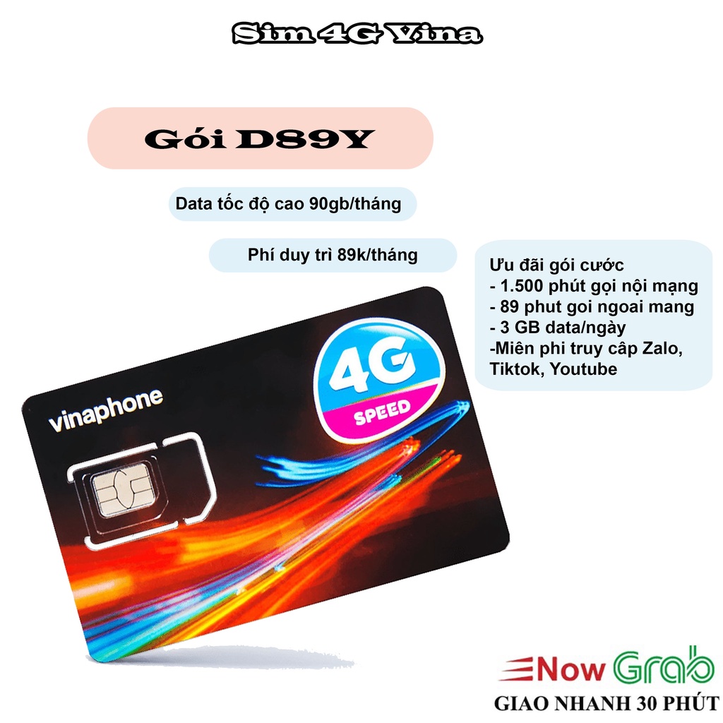(MIỄN PHÍ 16 THÁNG) Sim 4G Vinaphone D89Y tặng 3GB/ngày miễn phí 1500 gọi nội mạng - 89 phút gọi ngoại mạng miễn phí