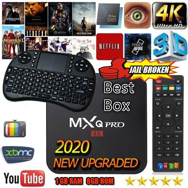 【COD】MXQ PRO 4K Smart TV Box 1G+8G/2G+16G Rk3229 Quad Core Android 7.1 3D Player