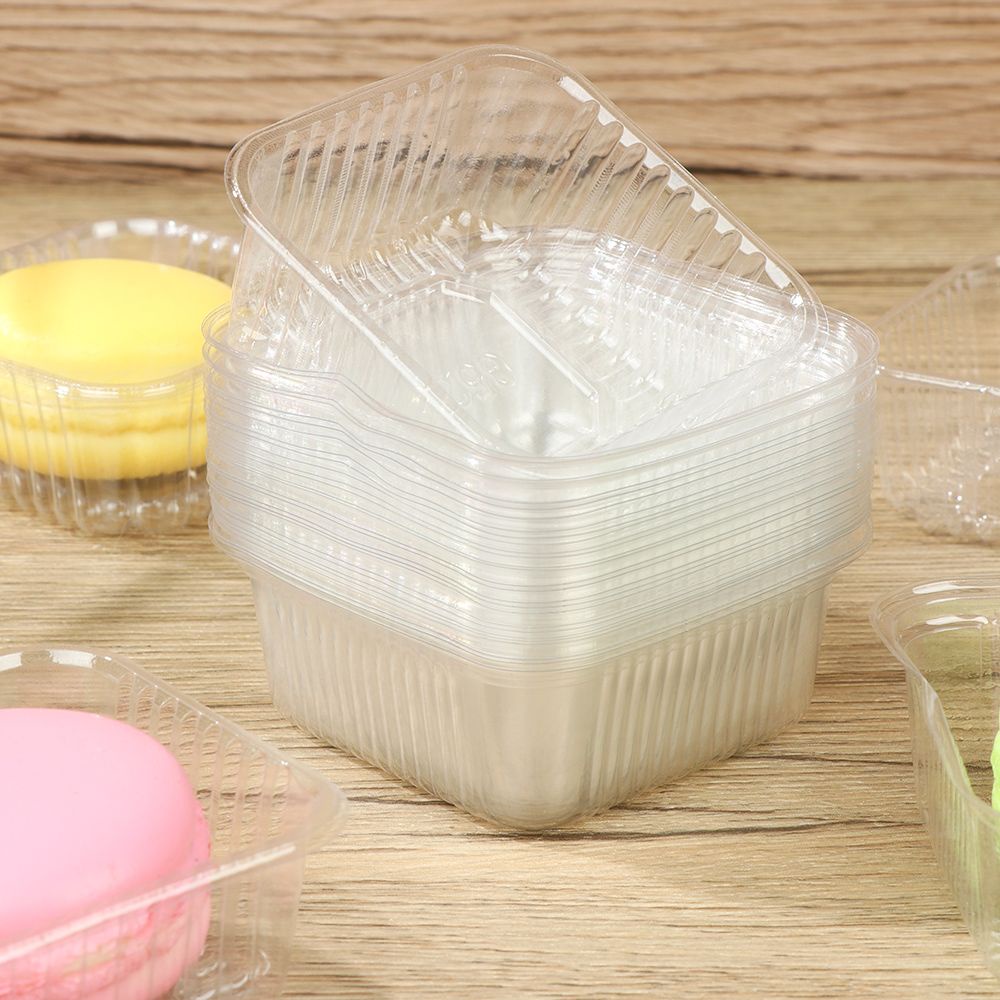 100 khay nhựa hình vuông nhiều màu sắc đựng bánh trung thu/ kẹo trang trí tiệc cưới/ giáng sinh DIY tiện lợi