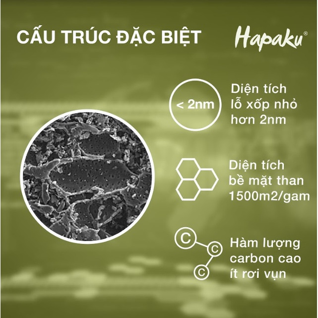 Túi Than Hoạt HAPAKU - Hút Mùi, Khí Độc Cho Ô Tô, Tủ Lạnh, Phòng Ngủ Từ 100% Gáo Dừa Bến Tre (500G)