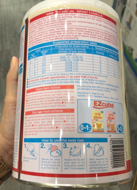 sữa Meiji Infant Formula lon 800g (0 - 1 tuổi)