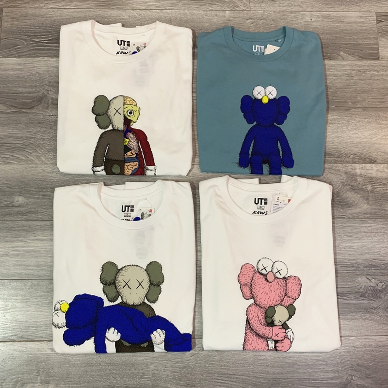 Áo Thun UNIQLO KAWS x UNIQLO Tay Ngắn Họa Tiết Sesame Street Dễ Thương Cho Cặp Đôi