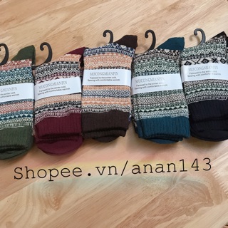 Set tất thổ cẩm tất nam nữ dày dặn