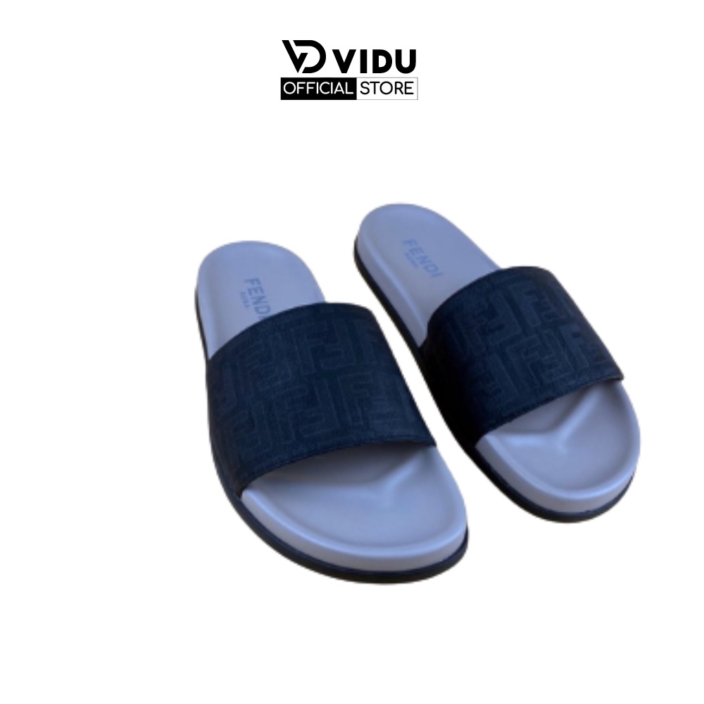 Dép nam thời trang FENDI ViDu 21111 màu đen ghi đế cao su chắc chắn, siêu êm