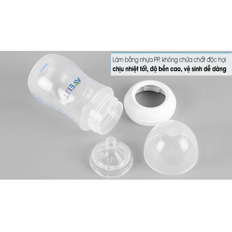 [MIPBI] Bình Sữa Philips Avent Natural 60ml/125ml/260ml/330ml Bằng Nhựa PP, Không Có BPA - Chống Đầy Hơi [CHÍNH HÃNG MIP