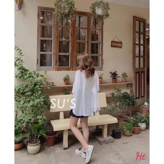 Áo sơ mi lụa nắp túi cúc H26