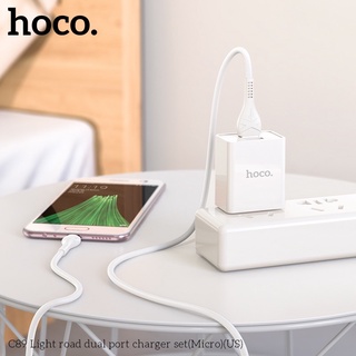 Bộ sạc nhanh Hoco C89 2 cổng usb + cáp sạc X37 cổng IP-USB/ Micro USB/ Type-C USB