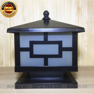Đèn trụ cổng D300mm đèn sân vườn ngoại thất màu đen
