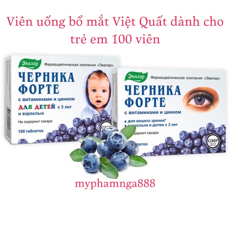 Viên bổ mắt Việt Quất Nga bổ sung vitamin kẽm cho trẻ em