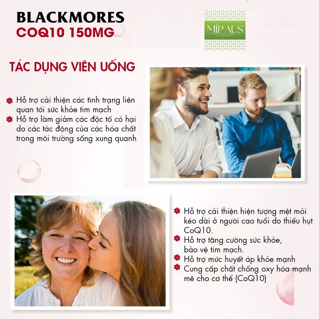 Viên Uống Bổ Tim [CHÍNH HÃNG] CoQ10 Blackmores 300mg và 150mg - Hỗ trợ tim mạch và điều hòa huyết áp (30 Viên)