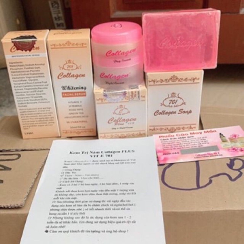 4 món kem collagen plus vit e + serum