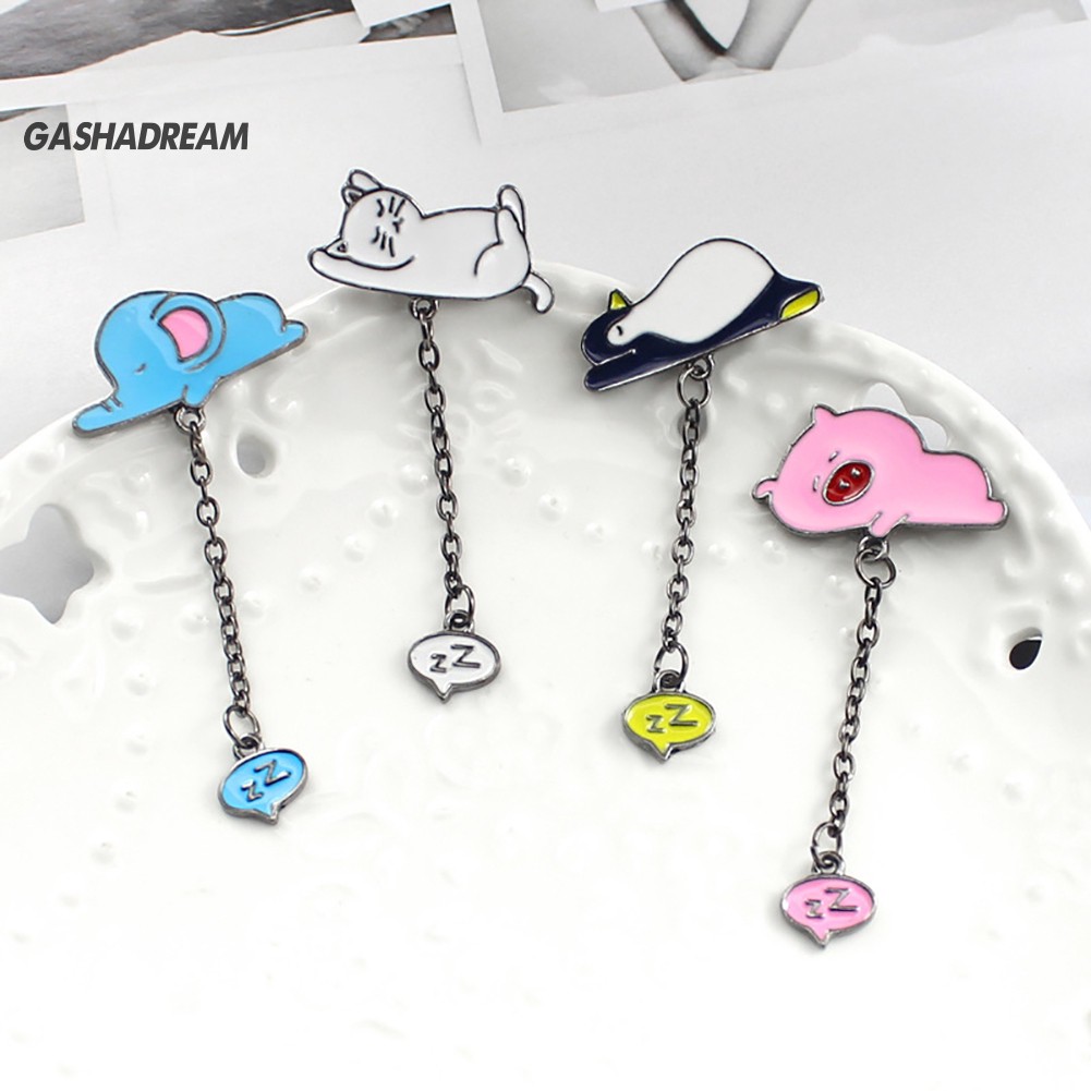 ♉GD Fashion Unisex Sleep Pig Cat Brooch Pin Enamel Coat Jacket Denim Jewelry Decor